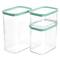 Martha Stewart Mint Green Rectangular Plastic Stackable Container Set